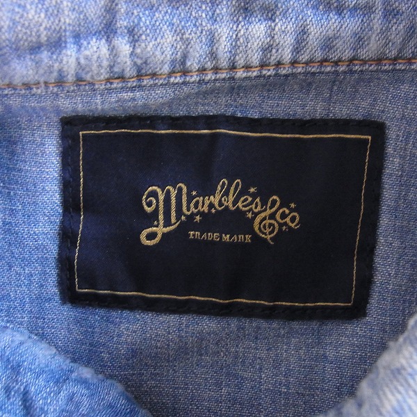実際に弊社で買取させて頂いた【16SS】Marbles/マーブルス LONG STONE CRUSH DENIM SHIRTS/クラッシュ デニムシャツ MSH-S1605 Mの画像 2枚目