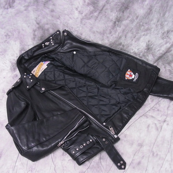【美品】ショット ライダースジャケット ダブル スタッズ カスタム キルティング Schott ショット USA製 カスタム スタッズ ダブルライダース