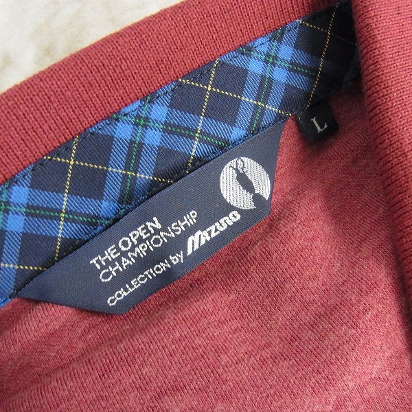 実際に弊社で買取させて頂いた【未使用】MIZUNO/ミズノ ゴルフウェア 長袖ポロシャツ ボーダー柄 ボルドー /Lの画像 1枚目