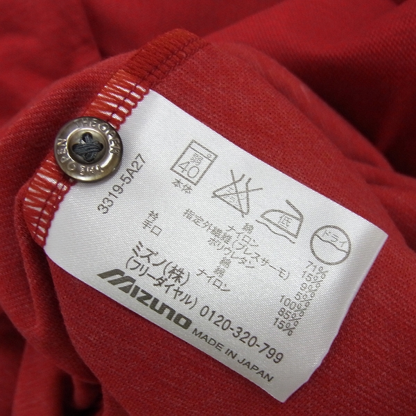 実際に弊社で買取させて頂いた【未使用】MIZUNO/ミズノ ゴルフウェア 長袖ポロシャツ レッド/Lの画像 3枚目