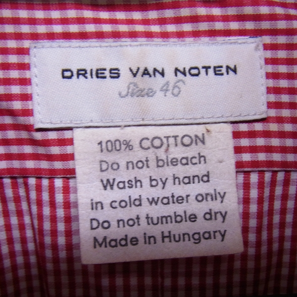 実際に弊社で買取させて頂いたDries Van Noten/ドリスヴァンノッテン シャツ チェック コットン/46の画像 3枚目