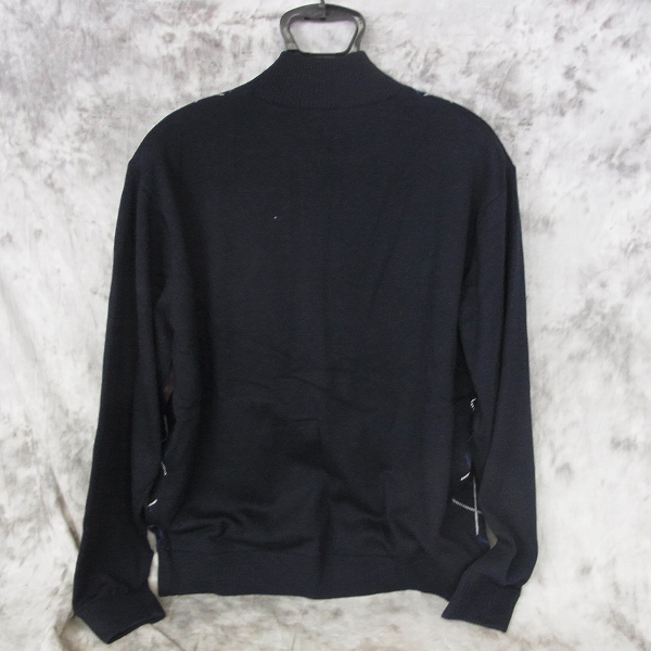 実際に弊社で買取させて頂いた【未使用】FILA/フィラ ゴルフウェア アーガイル柄 アウターブルゾン ネイビー/LLの画像 1枚目