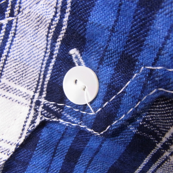 実際に弊社で買取させて頂いたM/エム コットン 長袖 チェックシャツ Mの画像 4枚目