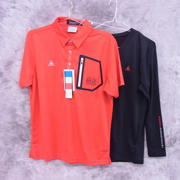 実際に弊社で買取させて頂いた【未使用】le coq sportif/ルコックスポルティフ ゴルフウェア インナー付き半袖・長袖ポロシャツ 2点セット/L