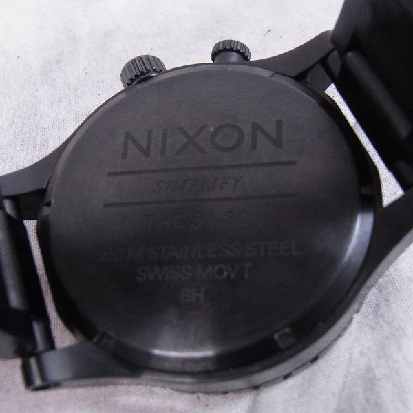 実際に弊社で買取させて頂いたNIXON/ニクソン SIMPLIFY THE51-30 クロノグラフ/腕時計 黒【動作未確認】の画像 3枚目