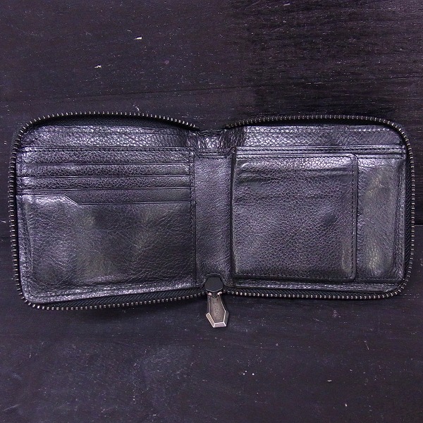 実際に弊社で買取させて頂いたDEAL DESIGN/ディール デザイン ラウンドジップスクエアレザーウォレットの画像 4枚目