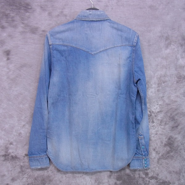 実際に弊社で買取させて頂いた【16SS】Marbles/マーブルス LONG STONE CRUSH DENIM SHIRTS/クラッシュ デニムシャツ MSH-S1605 Mの画像 1枚目