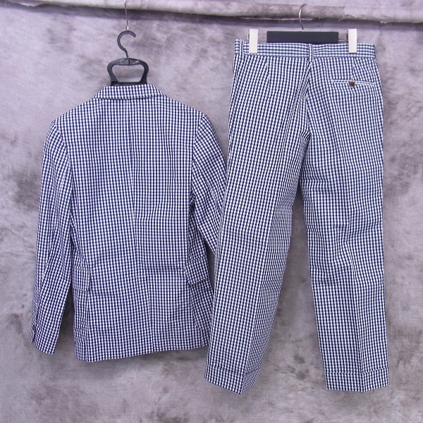 実際に弊社で買取させて頂いた【未使用】MAISON KITSUNE/メゾンキツネ ギンガムチェック 2Bテーラードジャケット セットアップ KMV-0402-A 38/42の画像 1枚目