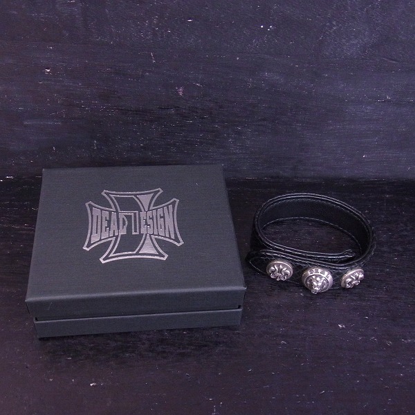 実際に弊社で買取させて頂いたDEAL DESIGN/ディールデザイン 3ドット ブレードリリー パイソンレザー ブレスレットの画像 5枚目