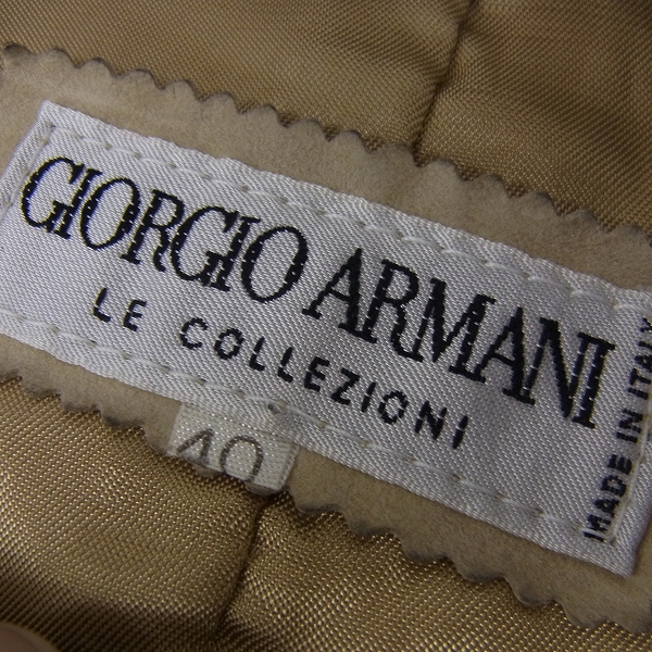 実際に弊社で買取させて頂いたGIORGIO ARMANI/ジョルジオアルマーニ スエード ノーカラージャケット 40の画像 4枚目