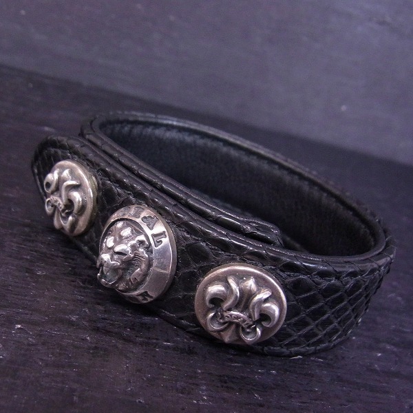 実際に弊社で買取させて頂いたDEAL DESIGN/ディールデザイン 3ドット ブレードリリー パイソンレザー ブレスレット