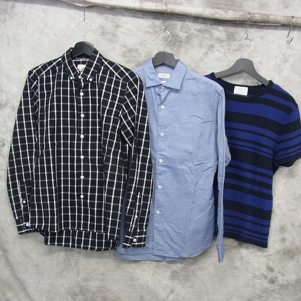 実際に弊社で買取させて頂いたEDIFICE/エディフィス Tシャツ/チェック柄シャツ等トップス 6点セットの画像 1枚目
