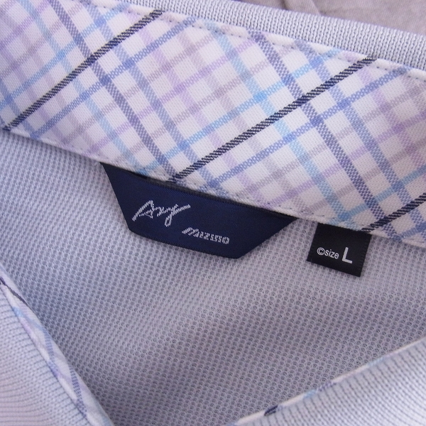 実際に弊社で買取させて頂いた【未使用】MIZUNO/ミズノ ゴルフウェア 長袖ポロシャツ 首中チェック柄 2点SET/Lの画像 2枚目