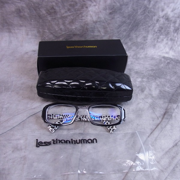 実際に弊社で買取させて頂いたless than human/レスザンヒューマン マーブル柄 スクエア メガネフレームの画像 7枚目