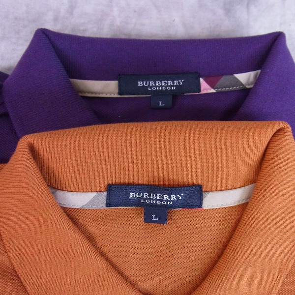実際に弊社で買取させて頂いた【未使用】BURBERRY LONDON/バーバリー ロンドン ゴルフウェア ロゴ刺繍 長袖ポロシャツ 2点セット Lの画像 1枚目