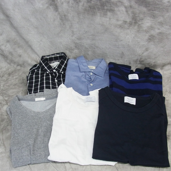 実際に弊社で買取させて頂いたEDIFICE/エディフィス Tシャツ/チェック柄シャツ等トップス 6点セット