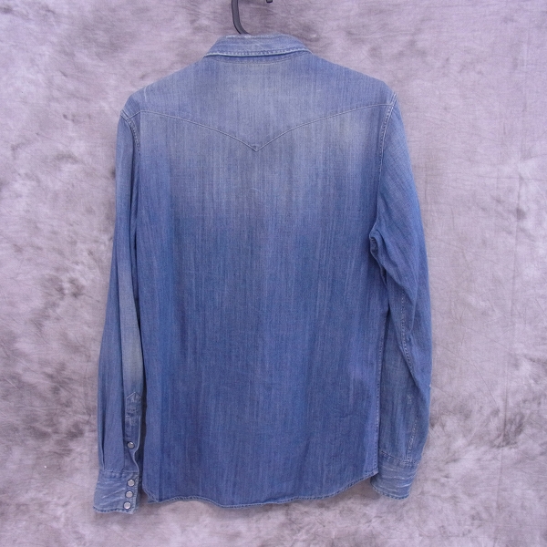 実際に弊社で買取させて頂いたHYDROGEN/ハイドロゲン デニムシャツ ワンポイントスカル刺繍/Sの画像 1枚目