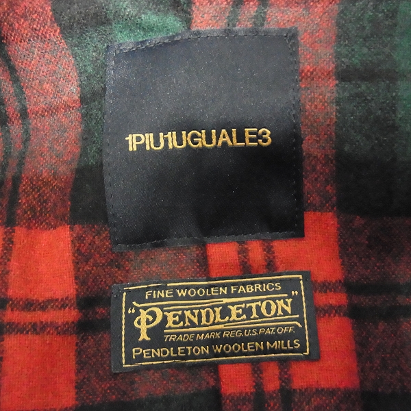 実際に弊社で買取させて頂いた1piu1uguale 3/ウノピュウノウグァーレトレ×PENDLETON/ペンドルトン 内チェック柄コート MRC023/4の画像 2枚目