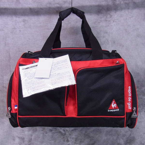 実際に弊社で買取させて頂いた【未使用】Le coq sportif/ル・コック ボストンバック QQ2145 ブラック/レッド シューズイン