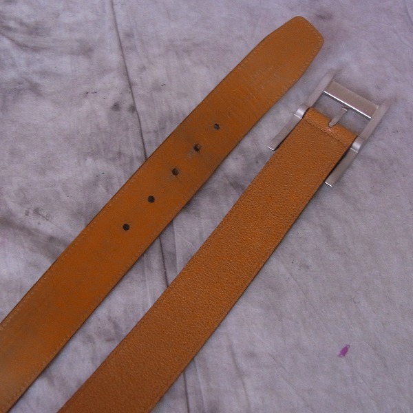 実際に弊社で買取させて頂いたBVLGARI/ブルガリ ロゴ刻印バックル付 型押し レザーベルトの画像 2枚目