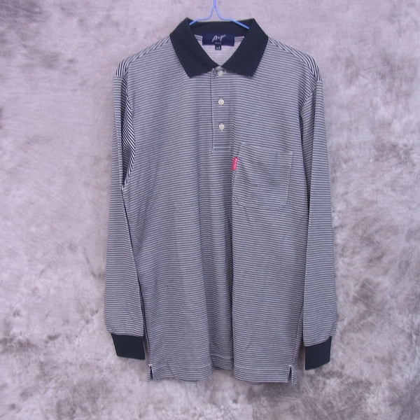 実際に弊社で買取させて頂いた【未使用】MIZUNO/ミズノ ゴルフウェア 長袖ポロシャツ ボーダー柄/L