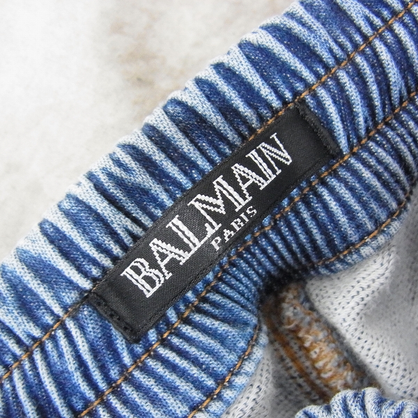 実際に弊社で買取させて頂いたBALMAIN/バルマン 17SS ダメージ加工スウェットバイカーパンツ S7H5009J064/Mの画像 2枚目