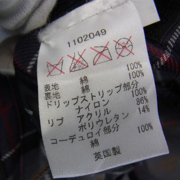 実際に弊社で買取させて頂いたBARBOUR/バブアー BEDALE/ビデイル オイルドジャケット スリムフィット 1102049/32の画像 3枚目