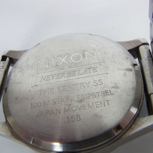 実際に弊社で買取させて頂いたNIXON/ニクソン THE SENTRY SS ステンレススチール/クォーツ【動作未確認】の画像 3枚目