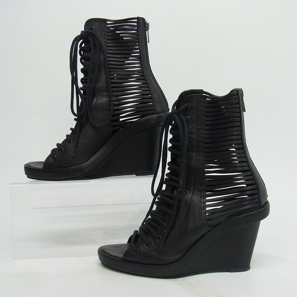 実際に弊社で買取させて頂いたANN DEMEULEMEESTER/アンドゥムルメステール グラディエーター ウェッジ パンプス 37の画像 3枚目