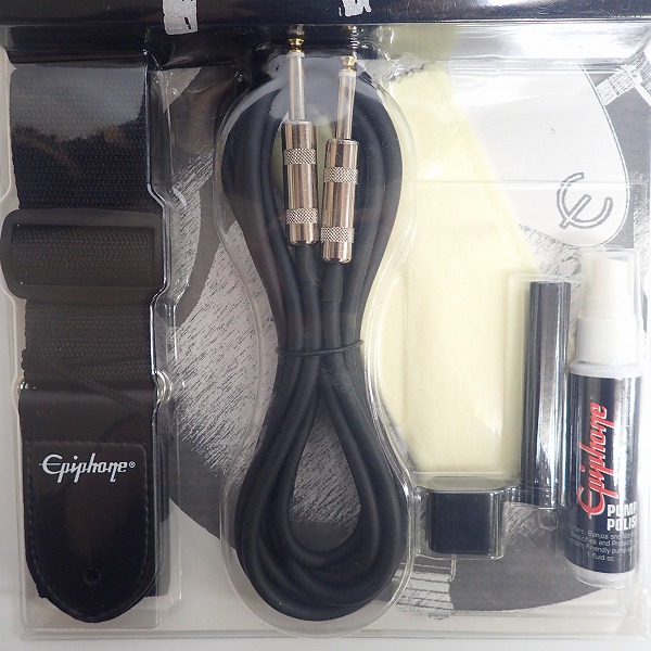 実際に弊社で買取させて頂いた★【未開封】Epiphone/エピフォン EPIPHONE GUITAR ACCESSORY KIT (ノベルティ Tシャツ ストラップ クロス etc.) E-ACCKIT1の画像 2枚目