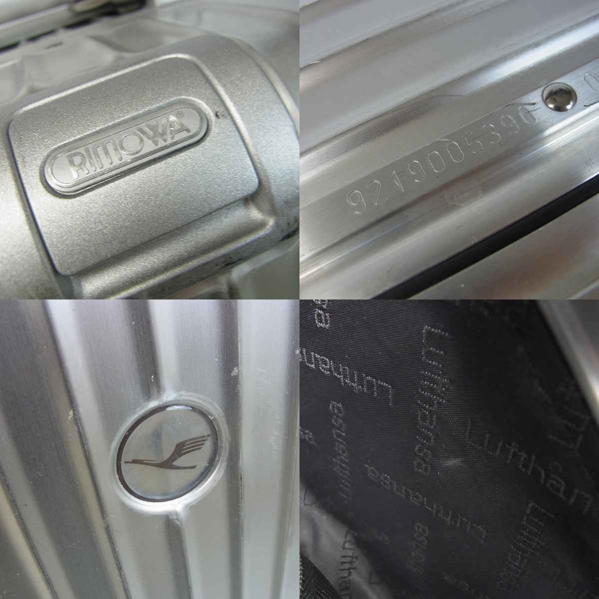 実際に弊社で買取させて頂いたRIMOWA/リモワ Lufthansa/ルフトハンザ 別注 TOPAZ/トパーズ アルミニウム マルチホイール/4輪 TSAロック/921.90の画像 4枚目