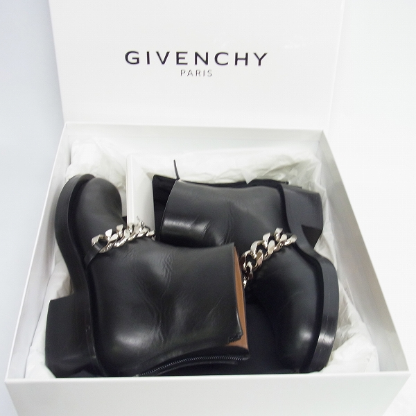 実際に弊社で買取させて頂いたGIVENCHY/ジバンシィ チェーン レザーショートブーツ 37の画像 6枚目