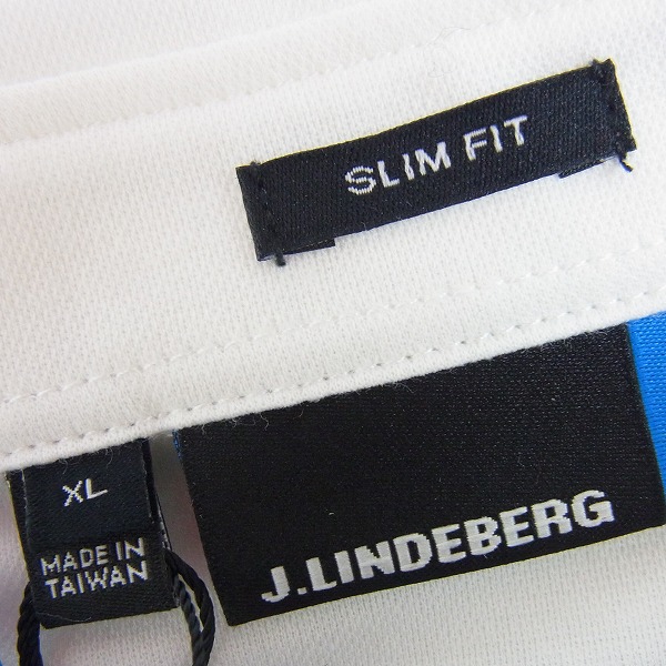 実際に弊社で買取させて頂いたJ.LINDEBERG/Jリンドバーグ ゴルフウェア 半袖プルオーバー SLIM FIT ホワイト/レッド/ネイビー XL 3点セットの画像 2枚目