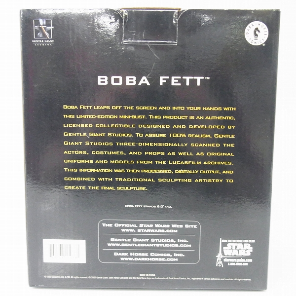 実際に弊社で買取させて頂いたGentle Giant/ジェントルジャイアント ミニバスト BOBA FETT/ボバフェット 世界限定7500体 SWの画像 1枚目