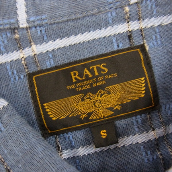 実際に弊社で買取させて頂いたRats/ラッツ 16SS チェック レーヨン混 半袖 シャツ 16RS-0507/Sの画像 2枚目