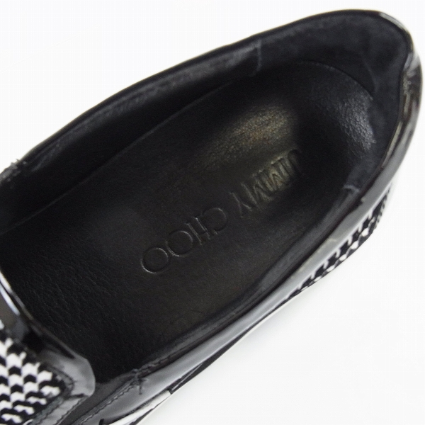 実際に弊社で買取させて頂いたJIMMY CHOO/ジミーチュウ 千鳥格子柄 スリッポンシューズ/41の画像 4枚目