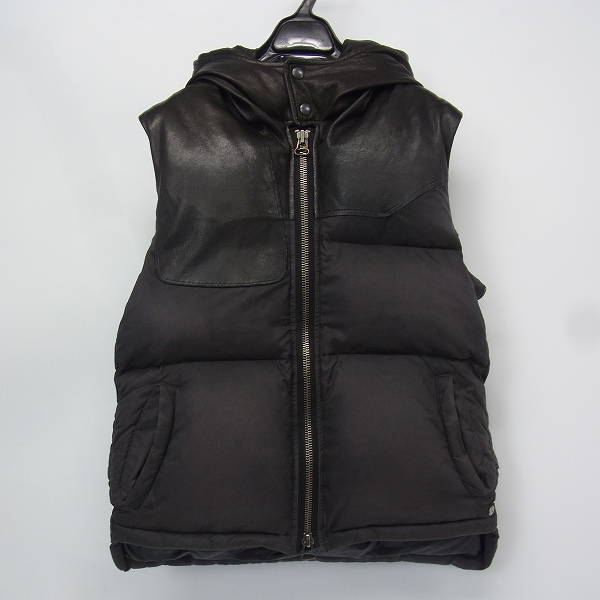 実際に弊社で買取させて頂いたMIHARA YASUHIRO/ミハラヤスヒロ 2WAY/レザー切替ダウンジャケット Sの画像 8枚目