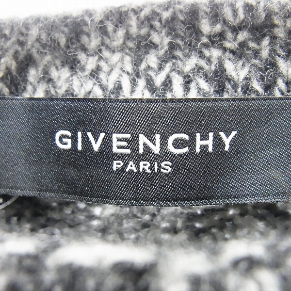 実際に弊社で買取させて頂いたGIVENCHY/ジバンシィ  グラフィックプリント レザー切替 アーガイル柄 ニット 13W 7817 633/Mの画像 2枚目