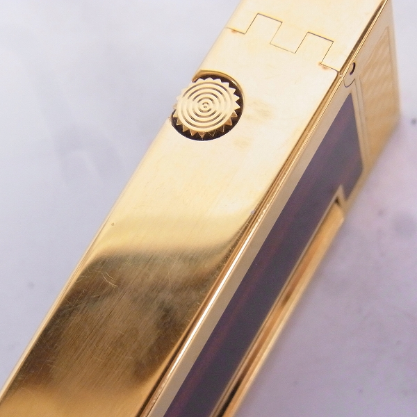 実際に弊社で買取させて頂いたdunhill/ダンヒル ローラーガスライター 木目調インレイ ゴールドの画像 4枚目