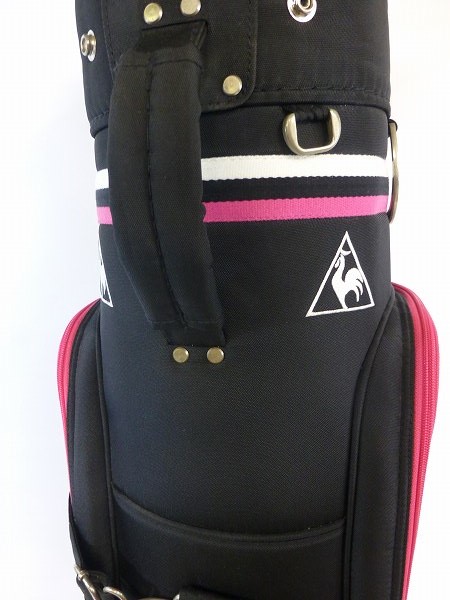 実際に弊社で買取させて頂いた★le coq sportif/ル・コック レディースキャディバッグ QQL1059 8.5型(46インチ対応) ブラック/ピンクの画像 5枚目