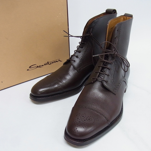 実際に弊社で買取させて頂いたSANTONI/サントーニ レザー レースアップブーツ/7.5