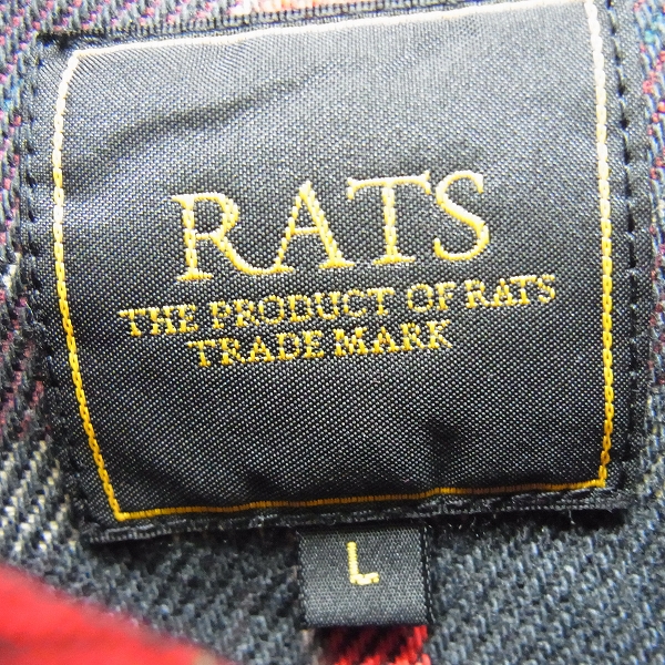 実際に弊社で買取させて頂いたRats/ラッツ 17SS コットンチェック 長袖 フランネルシャツ 17RS-0903/Lの画像 2枚目