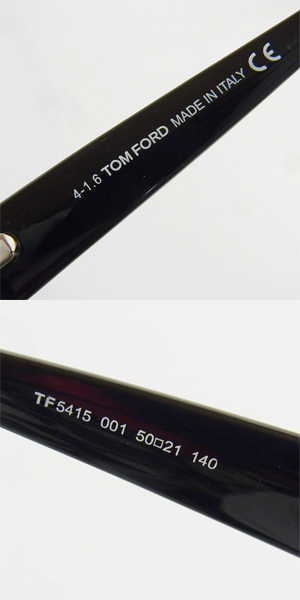 実際に弊社で買取させて頂いたTOM FORD/トムフォード スクエア型 メガネフレーム ブラック TF5415 001の画像 3枚目