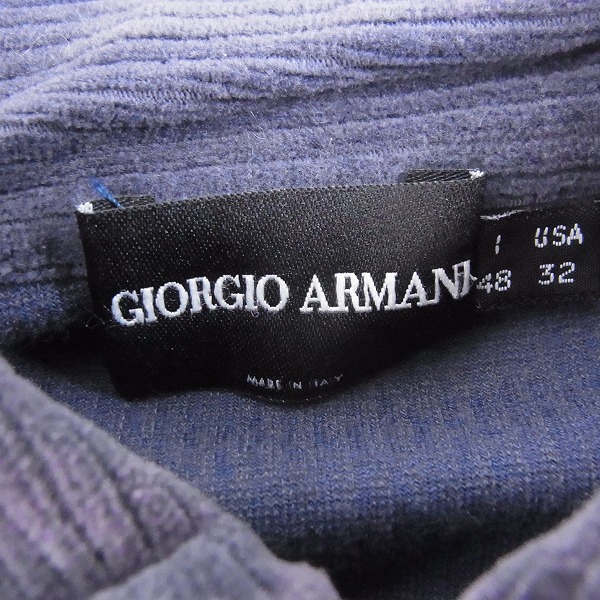 実際に弊社で買取させて頂いたGIORGIO ARMANI/ジョルジオアルマーニ SIMINT コーデュロイ ボタンダウン シャツ/48の画像 2枚目