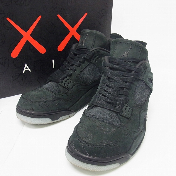 実際に弊社で買取させて頂いたNIKE/ナイキ×KAWAS/カウズ AIR JORDAN4/エアジョーダン4 ブラック 930155-001/28