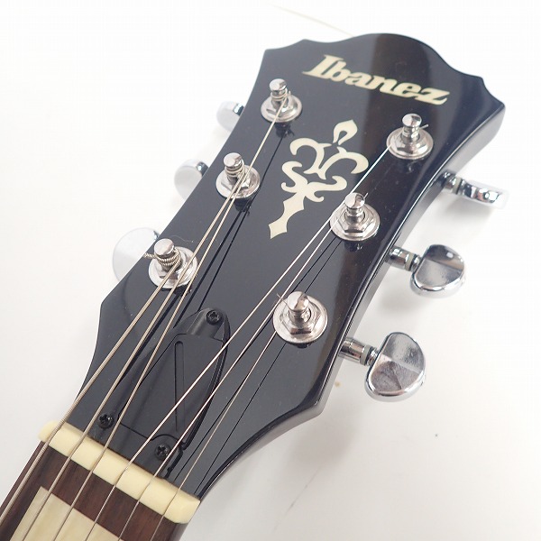 実際に弊社で買取させて頂いた★Ibanez/アイバニーズ セミアコースティックギター AM83LTD-SPP 限定カラー ソフトケース付の画像 1枚目