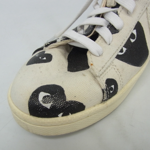 実際に弊社で買取させて頂いたPLAY COMMEdesGARCONS×CONVERSE/プレイ ギャルソン×コンバース コラボスニーカー/ハイカット/28の画像 7枚目