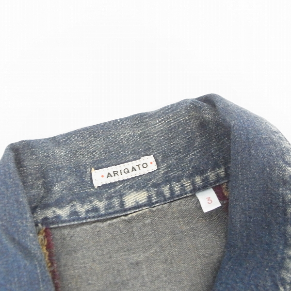 実際に弊社で買取させて頂いたBLUE BLUE ARIGATO/ブルーブルー デニムジャケット/3の画像 2枚目