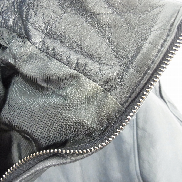 実際に弊社で買取させて頂いたjunhashimoto/ジュンハシモト レザージャケット LTE015 ジップレザーシャツジャケット 2の画像 6枚目