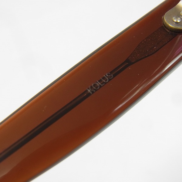 実際に弊社で買取させて頂いたOLIVER GOLDSMITH/オリバーゴールドスミス KOLUS 度入り眼鏡/メガネフレーム クリア/茶 の画像 3枚目